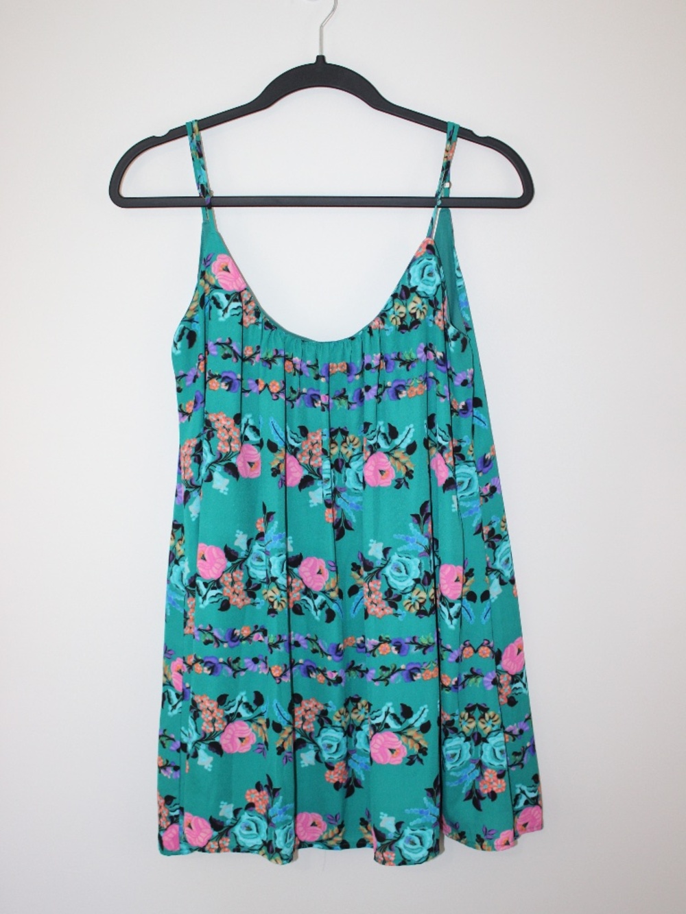 Show Me Your Mumu Green Floral Print Swing Dress/Tunic Length Size Medium